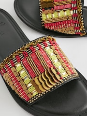 Multi Standard/Wide Fit Forever Comfort® Leather Beaded Mules - Image 5 of 6