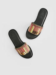 Multi Standard/Wide Fit Forever Comfort® Leather Beaded Mules - Image 6 of 6