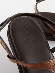 Metallic Forever Comfort® Leather Toe Thong Sandals - Image 4 of 7