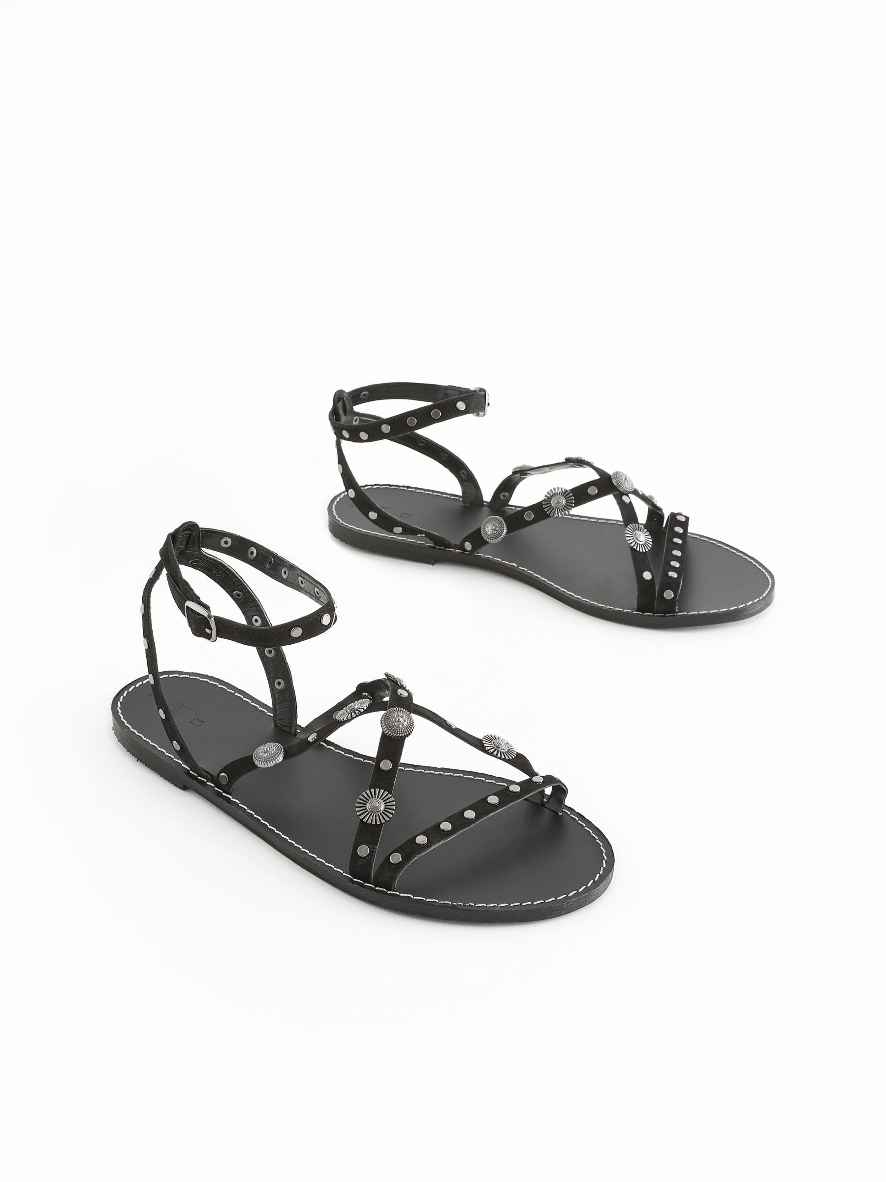 Sandales cuir noir store