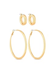 Lipsy Jewellery Gold Hoop Earrings 2 Pack - Image 1 of 4