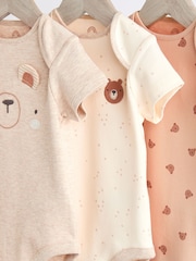Neutral mit Bärendesign - Kurzarm-Bodys für Babys aus 100 % Baumwolle im 3er-Pack - Bild 6 von 10