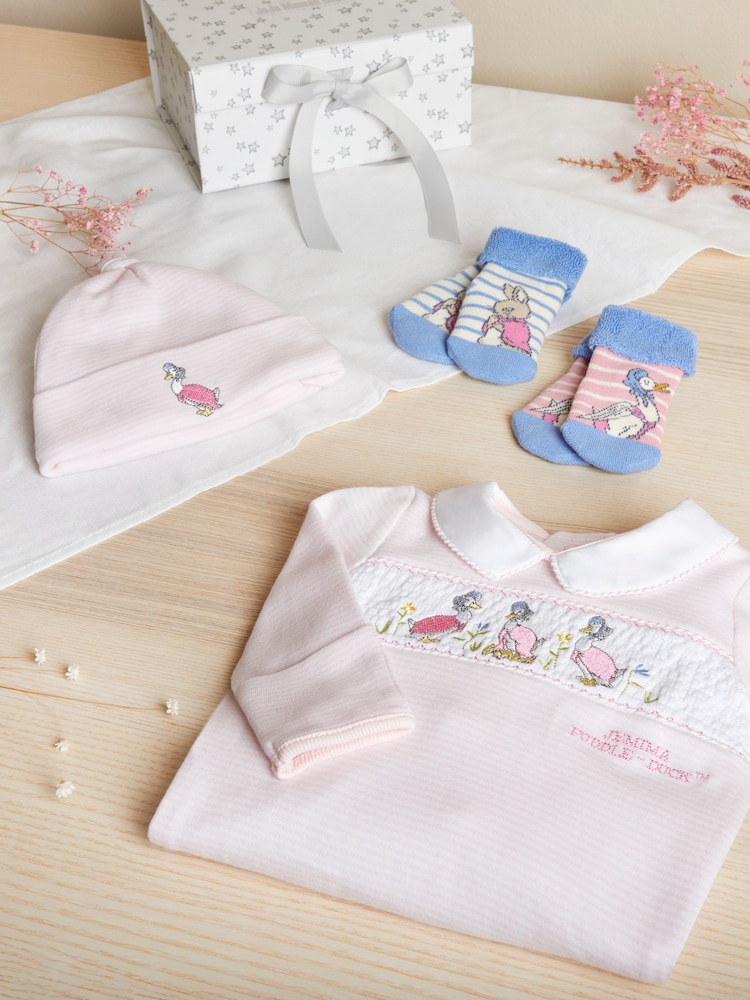 JoJo Maman Bébé Pink Jemima Puddle Duck Baby Gift Set - Image 1 of 4