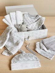 JoJo Maman Bébé Grey New Baby Elephant Gift Set - Image 1 of 7
