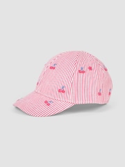 JoJo Maman Bébé Pink Cherry Embroidered Cap - Image 1 of 3