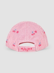 JoJo Maman Bébé Pink Cherry Embroidered Cap - Image 2 of 3