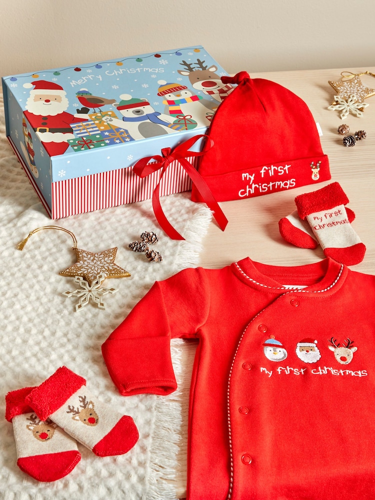 JoJo Maman Bébé Red My First Christmas Baby Gift Set - Image 1 of 5