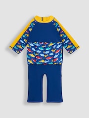JoJo Maman Bébé Shark UPF 50 Sun Protection Float Suit - Image 1 of 4