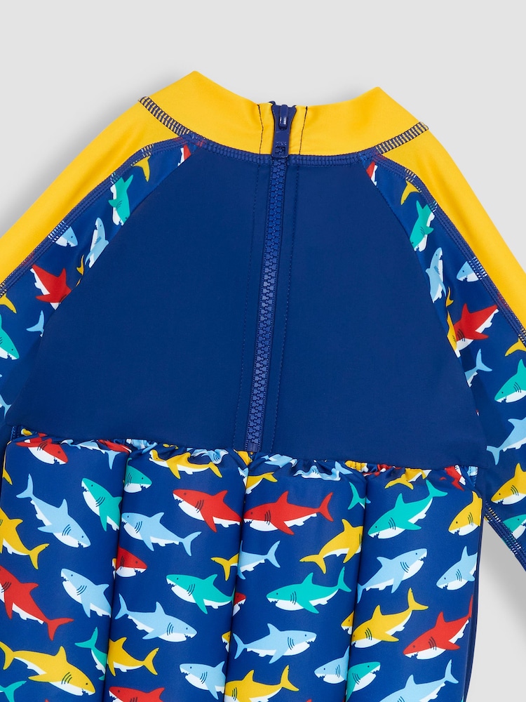 JoJo Maman Bébé Shark UPF 50 Sun Protection Float Suit - Image 4 of 4