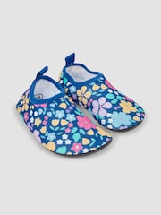 JoJo Maman Bébé Blue Floral Anti-Slip Swim Shoe - Image 1 of 4