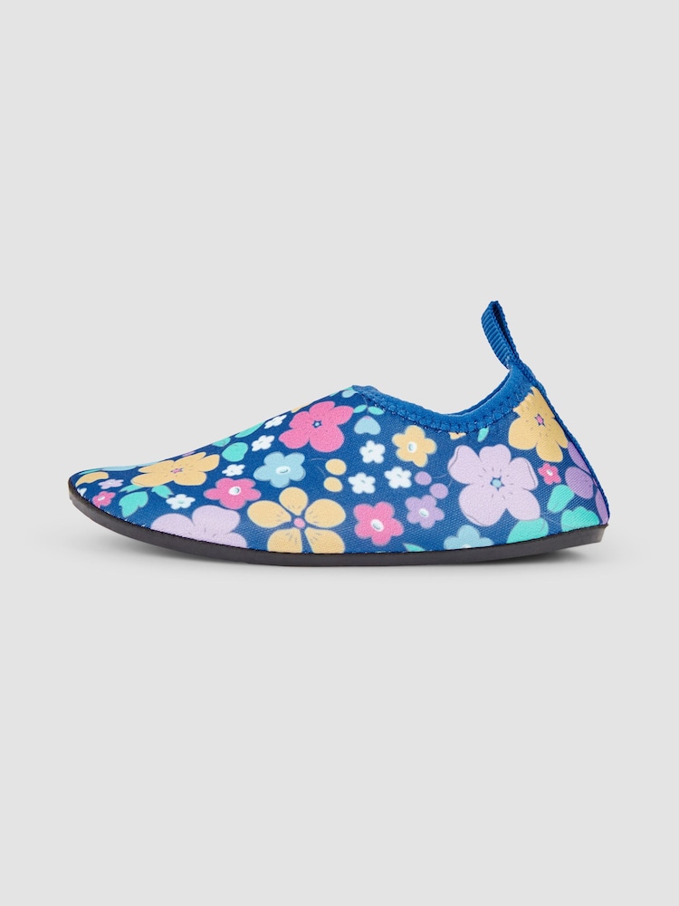 JoJo Maman Bébé Blue Floral Anti-Slip Swim Shoe - Image 4 of 4
