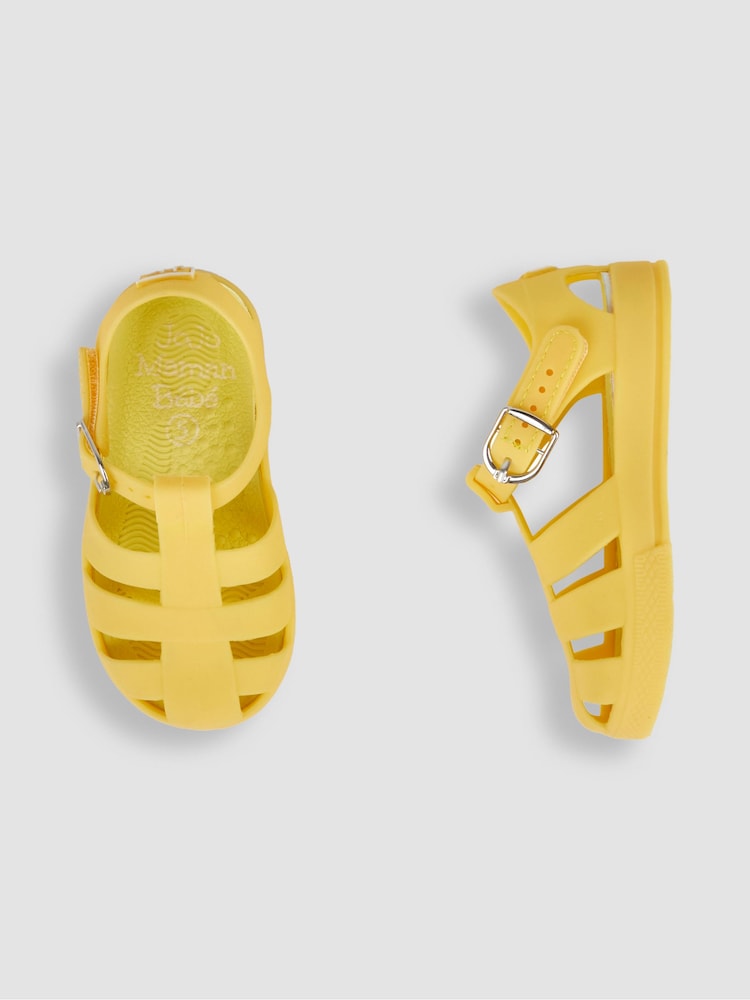 JoJo Maman Bébé Lemon Yellow Jelly Sandals - Image 2 of 7