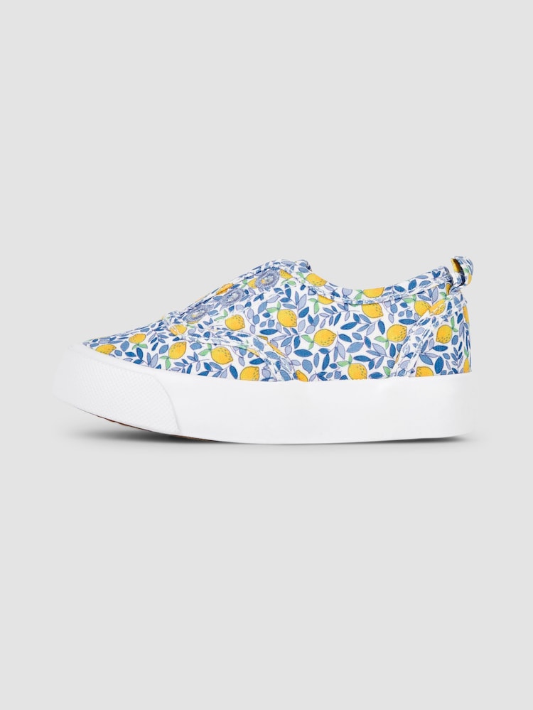 JoJo Maman Bébé Ditsy Printed Plimsoles - Image 4 of 4