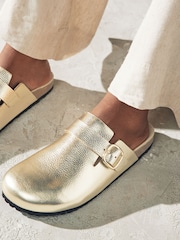 Gold Forever Comfort® Leather Footbed Clogs - Image 2 of 6