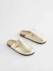 Gold Forever Comfort® Leather Footbed Clogs - Image 3 of 6