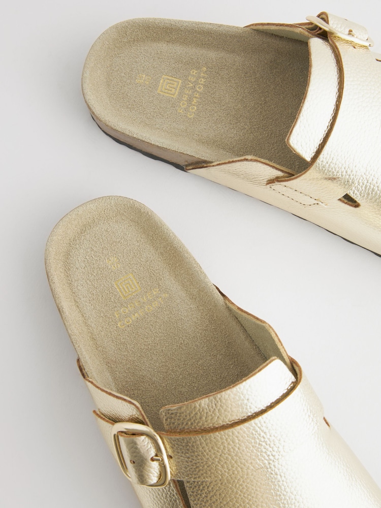 Gold Forever Comfort® Leather Footbed Clogs - Image 6 of 6