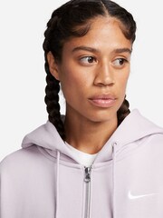Nike Pale Pink Oversized Phoenix Fleece Mini Swoosh Full Zip Hoodie - Image 4 of 10
