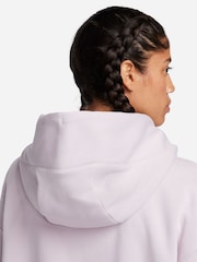 Nike Pale Pink Oversized Phoenix Fleece Mini Swoosh Full Zip Hoodie - Image 6 of 10