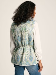 Joules Hatfield Blue Paisley Cotton Quilted Gilet - Image 2 of 10