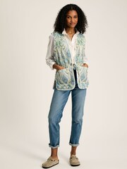 Joules Hatfield Blue Paisley Cotton Quilted Gilet - Image 3 of 10