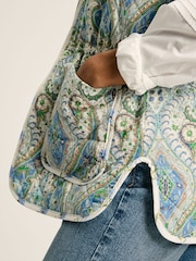 Joules Hatfield Blue Paisley Cotton Quilted Gilet - Image 5 of 10