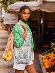 Joules Hatfield Blue Paisley Cotton Quilted Gilet - Image 9 of 10