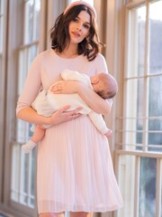 Seraphine Pink Pleated Maternity Dress - Image 1 of 8