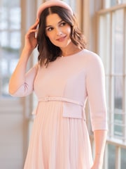 Seraphine Pink Pleated Maternity Dress - Image 5 of 8