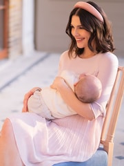 Seraphine Pink Pleated Maternity Dress - Image 7 of 8