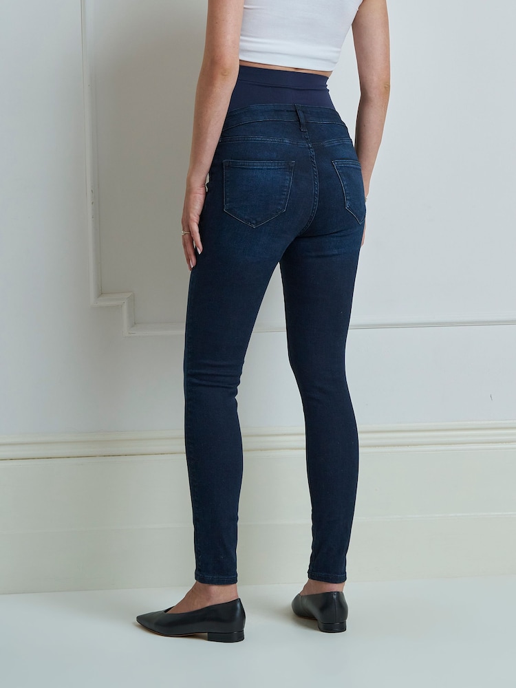 Seraphine Indigo Blue Premium Overbump Maternity Skinny Jeans - Image 6 of 6 Seraphine Indigo Blue Premium Overbump Maternity Skinny Jeans - Image 6 of 6