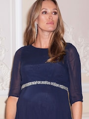 Seraphine Blue Gisele Sheer Sleeve Dress - Image 7 of 8