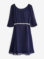 Seraphine Blue Gisele Sheer Sleeve Dress - Image 8 of 8