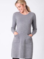Seraphine Grey Rosemary Pocket Detail Dress - Image 4 of 6