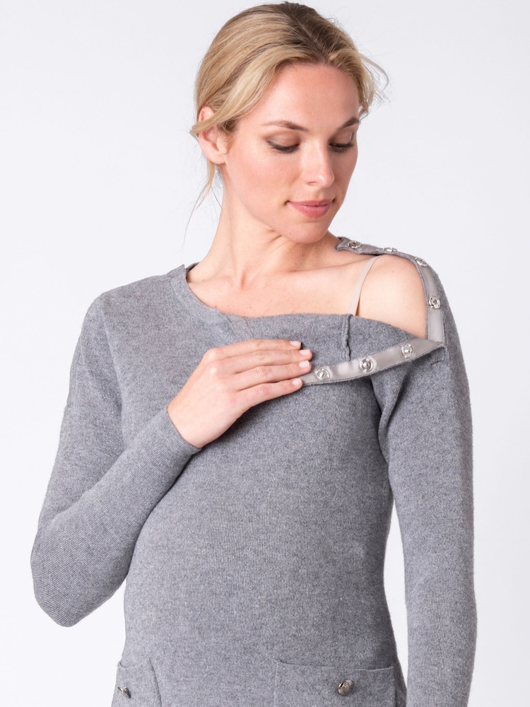Seraphine Grey Rosemary Pocket Detail Dress - Image 6 of 6