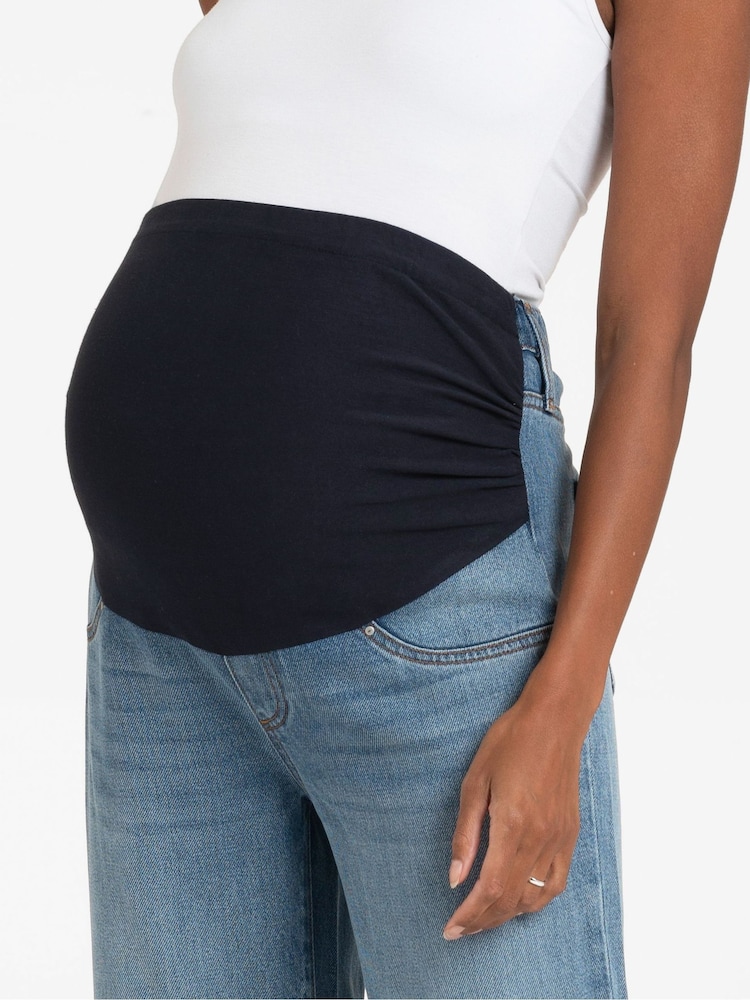 Seraphine Blue Emmett-Mid Bump Wide Leg Maternity Jeans - Image 4 of 10