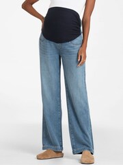 Seraphine Blue Emmett-Mid Bump Wide Leg Maternity Jeans - Image 6 of 10