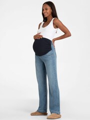 Seraphine Blue Emmett-Mid Bump Wide Leg Maternity Jeans - Image 7 of 10