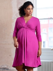 Seraphine Pink Jersey Knot Dress - Image 3 of 7