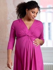 Seraphine Pink Jersey Knot Dress - Image 6 of 7