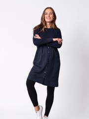 Seraphine Blue Textured Jersey Combo Maternity Dress - Image 3 of 5