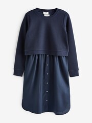 Seraphine Blue Textured Jersey Combo Maternity Dress - Image 5 of 5