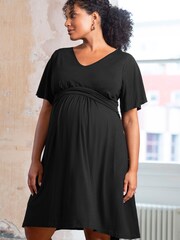 Seraphine A Line Jersey Nursing Black Dress - Image 4 of 6