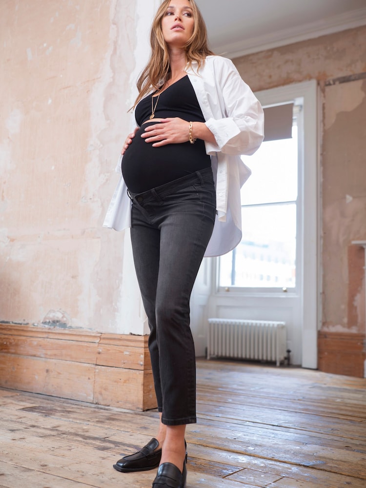 Seraphine Slim Leg Black Maternity Jeans - Image 2 of 9 Seraphine Slim Leg Black Maternity Jeans - Image 2 of 9