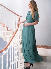 Seraphine Green Lift Up Maternity & Nursing Dress - Image 4 of 7