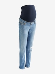 Seraphine Blue Roll Up Maternity Boyfriend Jeans - Image 5 of 5