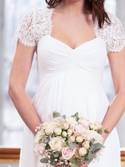 Seraphine Lace and Chiffon White Maternity Dress - Image 3 of 4