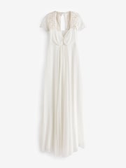 Seraphine Lace and Chiffon White Maternity Dress - Image 4 of 4