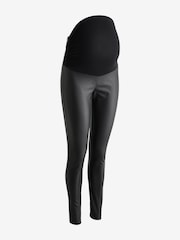 Seraphine Black Coated maternity Leggings - Image 7 of 7