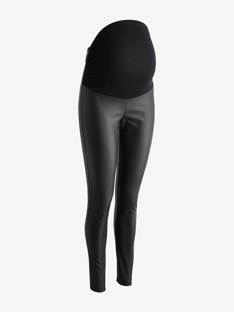 Seraphine Black Coated maternity Leggings - Image 7 of 7
