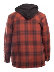 Dickies Red Fleece Hood Flannel Shirt Jacket - Image 2 of 3